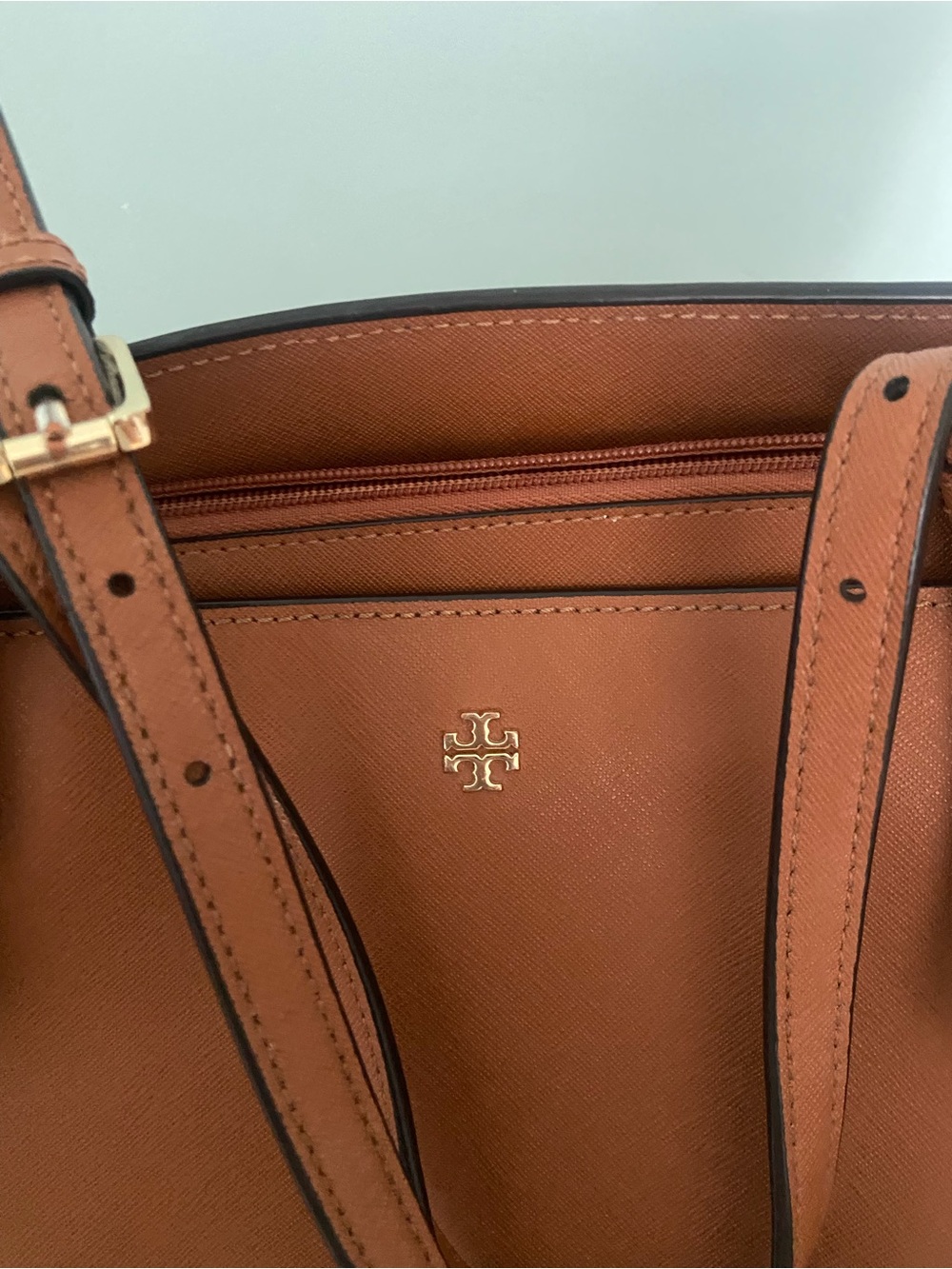 Tory Burch Saffiano Leather Small Buckle Tote - Picture 5 of 13